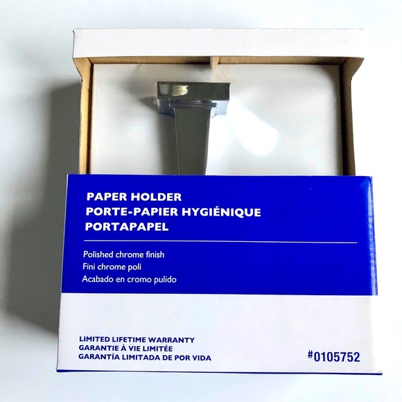 NEW Toilet Paper Holder Polished Chrome Finish Wall Mount Single Post #0105752 - Picture 1 of 9